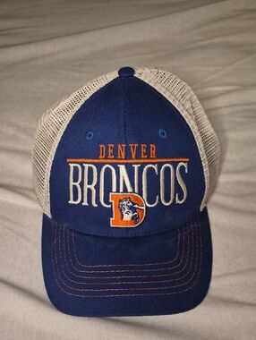NFL Broncos Mesh Trucker Hat with Embroidered Logo